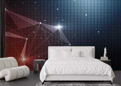 2d illustration Abstract futuristic electronic circuit technology background Wall mural