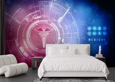 2d illustration Health care and medical logo  Wall mural