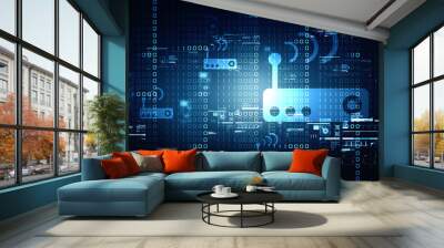 2d rendering Transmitter WiFi Wall mural