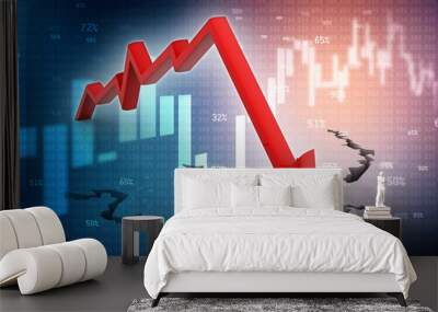 3d illustration Financial crisis concept, Economic Crisis. Business concept Wall mural