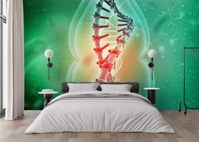 3d render of dna structure, abstract background Wall mural