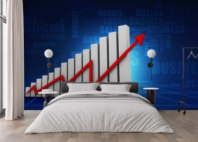 3d rendering Stock market online business concept. business Graph  Wall mural