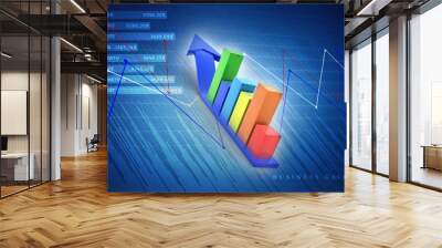 3d rendering Stock market online business concept. business Graph  Wall mural