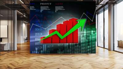 3d rendering Stock market online business concept. business Graph  Wall mural