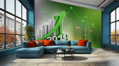 3d rendering Stock market online business concept. business Graph  Wall mural