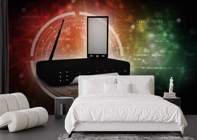 3d rendering Transmitter mobile WiFi Wall mural