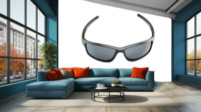 closeup black sunglasses isolated. Wall mural