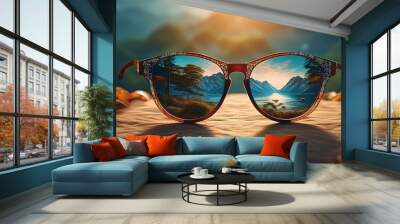 Sun glasses on the table  Wall mural