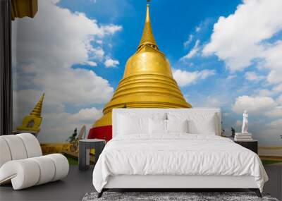 Golden Mountain at Bangkok, Thailand is one of important temple and sightseeing place Wall mural