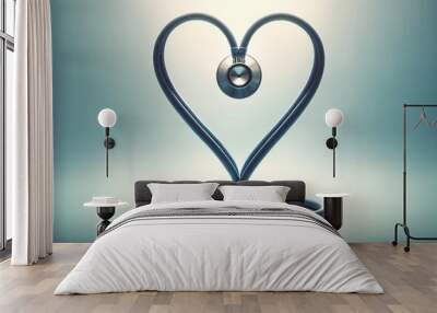 a medical stethoscope arranged to form the shape of a heart Wall mural