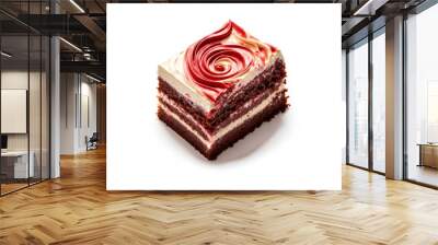 A piece of cake with an abstract frosting design Wall mural