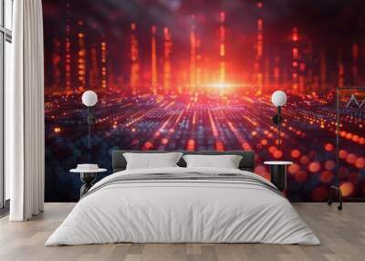 Abstract Red and Black Lights Wall mural