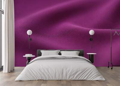 Purple iridescent fabric texture background. Luxurious pattern of draped fabric Wall mural