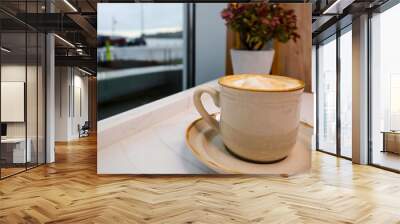 Cappuccino in window Wall mural