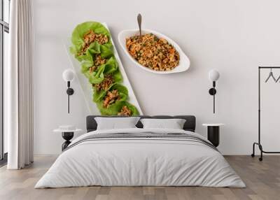 Asian Chicken Lettuce Wraps Wall mural