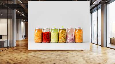 Fermented Vegetables on isolated background Wall mural