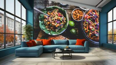 Veggie Bowl over Coconut Quinoa Wall mural