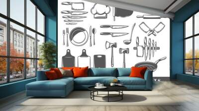 Set of elements of the cooking Wall mural