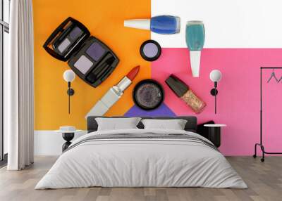 Cosmetics set with copy space Wall mural