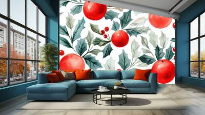 Christmas festive watercolor pattern soft background Wall mural