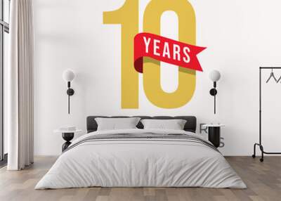 10 years anniversary celebrations logo concept Wall mural