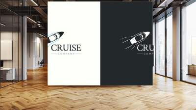 cruise ship at the sea logo design concept Wall mural