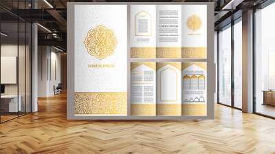 vintage islamic style brochure and flyer design template Wall mural