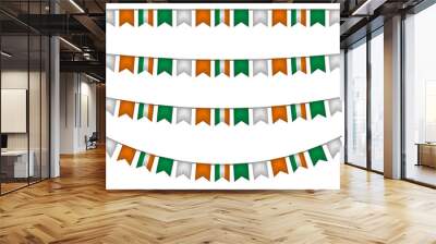 Ireland garland with flags. Wall mural