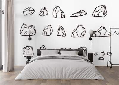 Outline sketch stone set. Wall mural