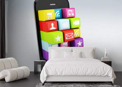 3d mobile phone app wifi Wall mural