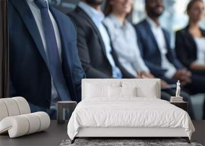 a group of business people seated in a row business conference Wall mural