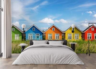 Colorful Houses in a Row Wall mural