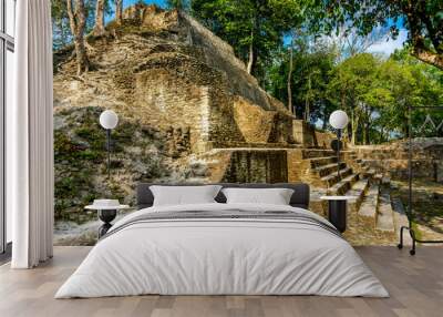 Cahal Peh Temple ancient Mayan temple near San Ignacio in Belize. Wall mural