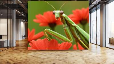 praying mantis on a branch Wall mural