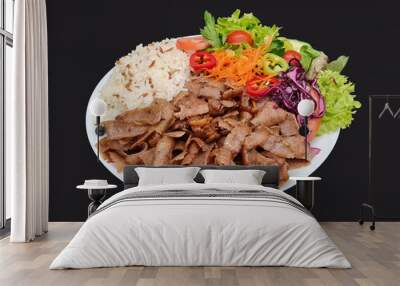 Salad Doner Plate - Döner Teller mit Salat - piatto con kebap Kebab Riso Reis Wall mural