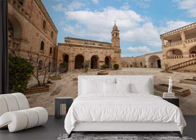 Assyrian church in Midyat. Mor Yakup Monastery, Church Salhe Baristepe Midyat Mardin. Wall mural