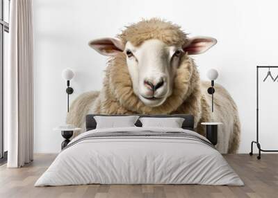 sheep isolated on white Wall mural