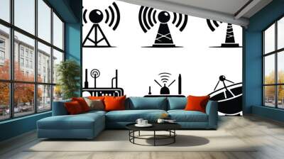 Antenna icons set. Simple set of Antenna vector icons for web design on white background Wall mural