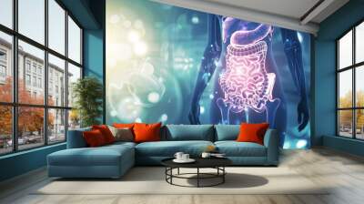 A healthy digestive system for women, shown as a gastroenterology tract. Wall mural