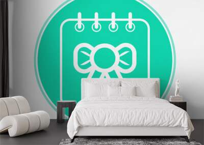 Christmas linear calendar concept vector icon sign symbol Wall mural