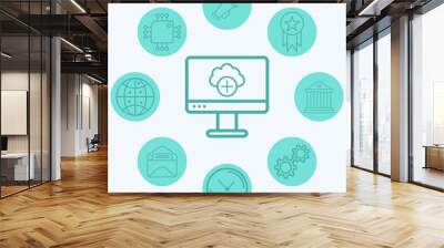 Cloud computing vector icon sign symbol Wall mural