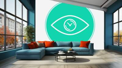 Eye clock vector icon sign symbol Wall mural