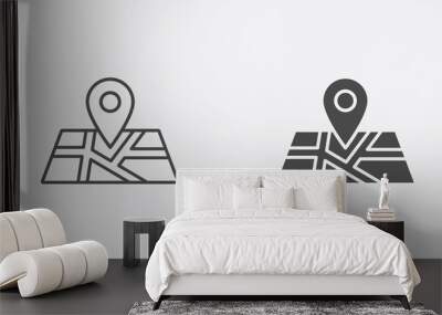 Map filled and outline vector icon sign symbol Wall mural