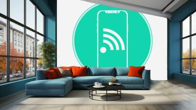 Phone with wifi vector icon sign symbol Wall mural