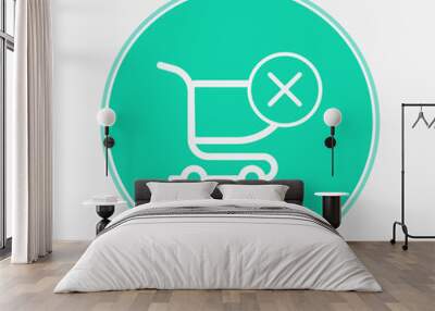 Shopping cart vector icon sign symbol Wall mural