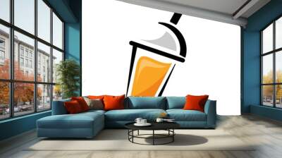 DRINK CUP ICE  LOGO VECTOR Wall mural