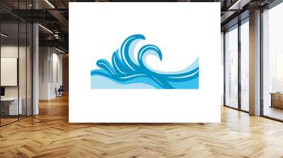 Abstract Vector Illustration of Water Splashes and Waves. Wall mural