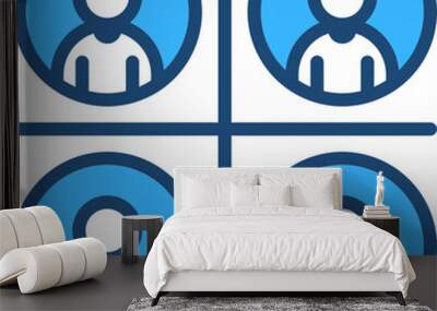 People Group Blue Icon Design Vector Wall mural