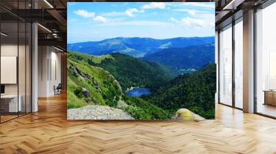 Lake view with alpine background, Vosges, Alsace, France Wall mural