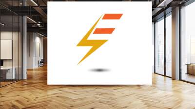 e letter bolt logo Wall mural